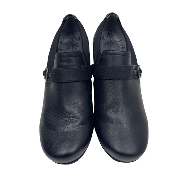 Abeo B.I.O SYSTEM Raine Black Leather Comfortable Mule Clog Heel Shoes Size 7.5 - Picture 2 of 10